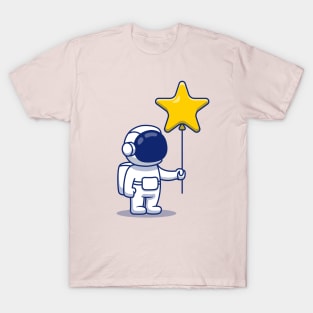 Cute Astronaut Holding Star Balloon T-Shirt